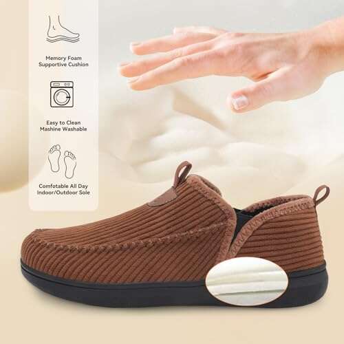 LeIsfIt Men's Moccasin Slippers